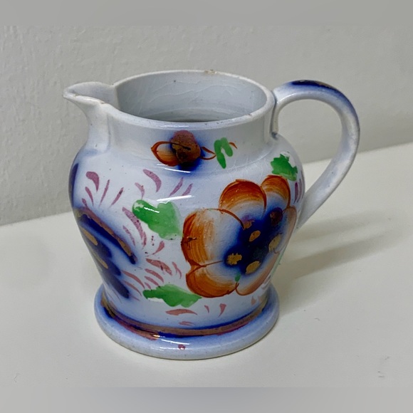 19th Century Antique Gaudy Welsh Ironstone Grape Pattern Miniature Pitcher Jug - Picture 5 of 16